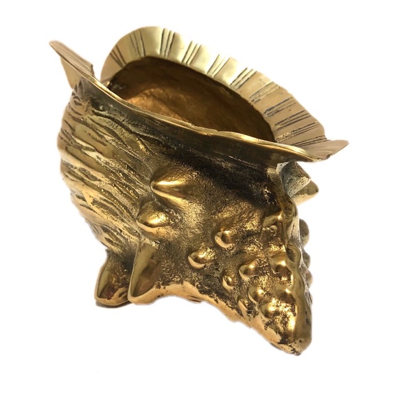 Unbranded Other - Vintage Solid Brass Heavy Conch Shell 10 inch